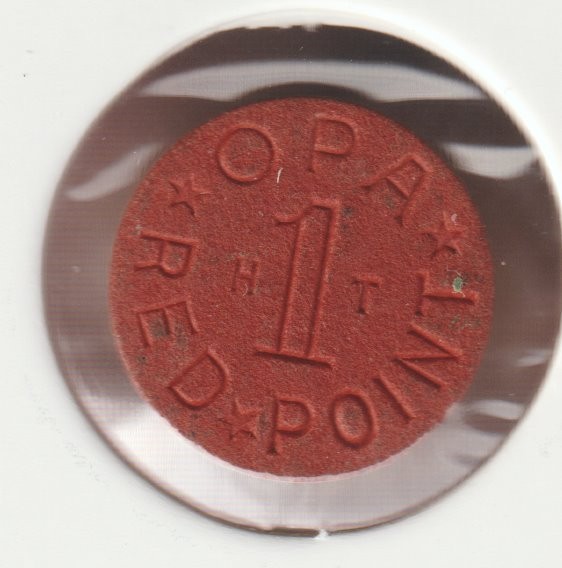 1944 US WWII OPA Red Ration Token HT Collectible WW2 Collection Old War Coin USA