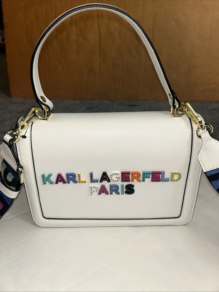 KARL LAGERFELD PARIS Leather Crossbody Tote Bag NWT $228.00 - Image 4 of 4