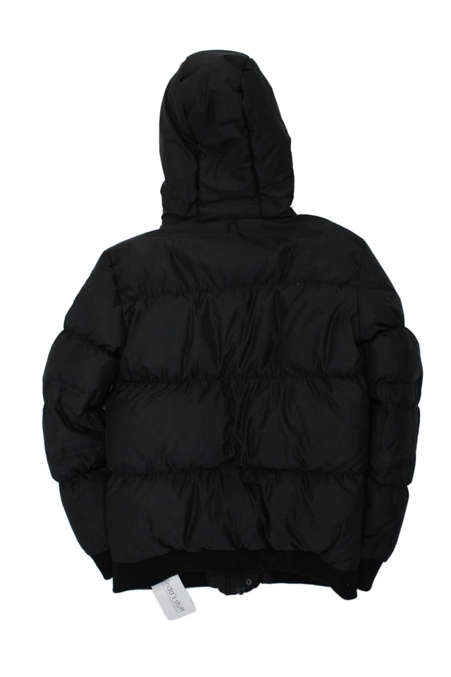 Abrigo acolchado Appaman niños niñas con capucha cremallera completa negro talla 14 Foto 2 de 4