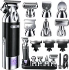 Beard Trimmer for Men, LED Display 6-in-1 Rechargeable Grooming Kit with Washabl