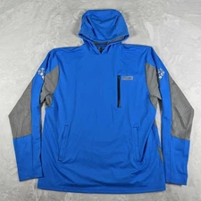 Pelagic Aeroflex Pro High Performance Hoodie Men's XL Blue Offshore Gear Fish