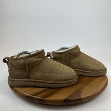 Womens Ugg Classic Ultra Mini Tan Shearling Lined Comfort Boots Size 6 M GUC