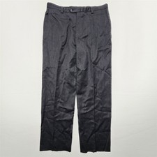 Vtg Austin Reed 36x32 Dark Gray Super 100's Thick Wool Twill Flat Front Trousers