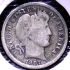 1907-O  BARBER SILVER DIME 10C