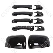 10x Mirror + Door Hanlde Covers For Jeep Grand Cherokee Dodge Durango 2011-2021