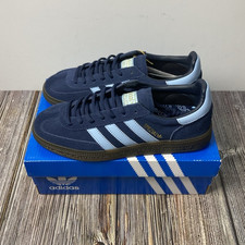 adidas Handball Spezial Low Top Suede Trainers Navy/Light Blue UK 6