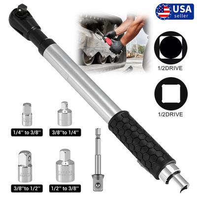 1/2'' Offset Extension Wrench Impact Ratchet Extender for Electric Drill Adapter