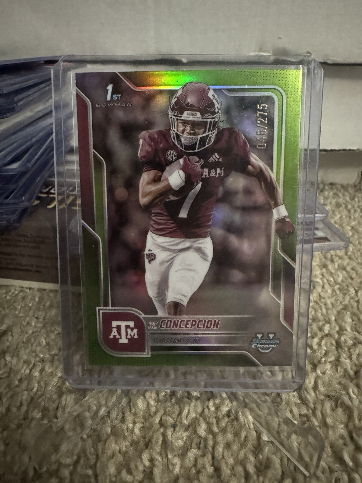 2025 Bowman Chrome University KC CONCEPCION 1st Lime Green /275 Texas A&M Aggies