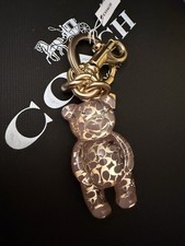 COACH Signature Bear Charm BLUSH PINK GOLD Resin NWT