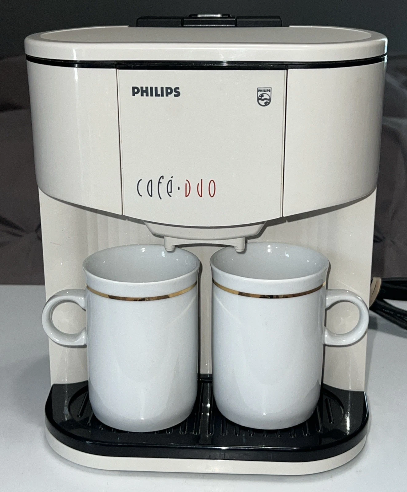 Vintage Philips Cafe Duo Coffee Maker Machine HD7100 Retro Space Saver Works