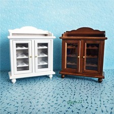 Mueble miniatura para casa de muñecas escala 1/12 armario de vino comedor de madera blanco