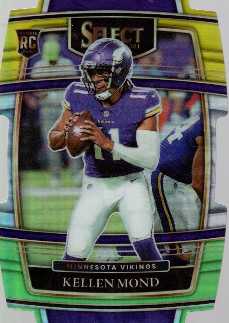 2021 Select Prizm Green and Yellow Die Cut #64 Kellen Mond - FB