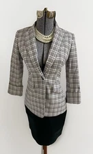 NEW DKNY Banana Republic Skirt Suit Size 2P Petite Two Piece Set Pockets Plaid