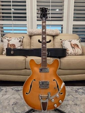 Crucianelli Electric Guitar...Elite Model...Natural Hollow Body  1960's Italian 