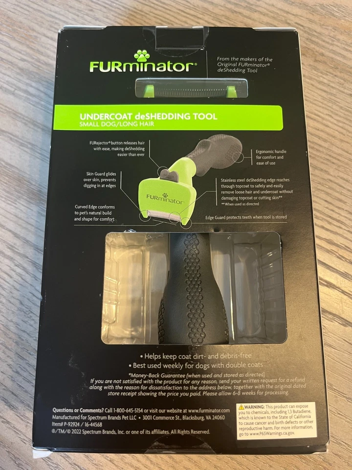 Herramienta de desprendimiento de capa inferior FURminator perro pequeño pelo largo (nueva en caja) Foto 4 de 4