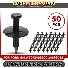 50Pcs 6.35mm Nylon Black Splash Shield & Fascia Retainer Fasteners for Ford GM