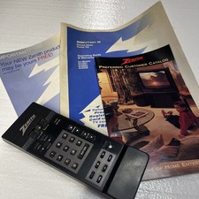 Vintage OEM Zenith TV VCR Remote Control And Manual