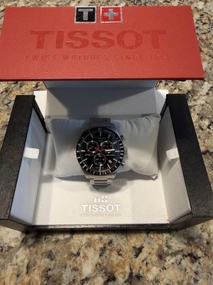 Tissot PRS 516 Chronograph T044.417.21.051.00 Black Baton Dial With Box Manual