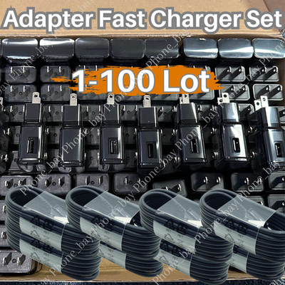 For Samsung Galaxy S10 Note10 S8 S9 Plus S22 Fast Wall Charger Type-C Cable Lot