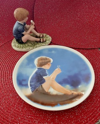 DONALD ZOLAN-''ERIK & DANDELION''-1978-PLATE & FIGURINE-ORIGINAL