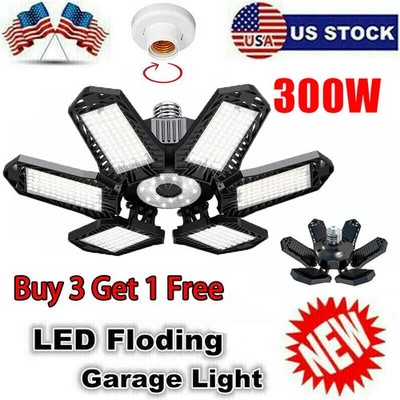 12000000LM LED Garage Light Super Bright Work Shop Ceiling Light Deformable Bulb