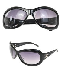 CHANEL CC Logo Matelasse Sunglasses Eye Wear Plastic Leather BK 5116-Q 30RL982