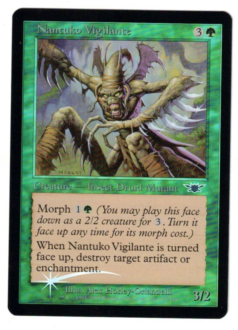 MTG NANTUKO VIGILANTE LEGIONS COMMON FOIL GREEN CREATURE NM MORPH NATURALIZE EDH
