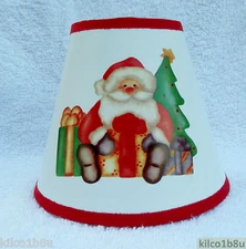 SANTA w/PRESENT Holiday Multi Color Mini Paper Chandelier Lamp Shade any room