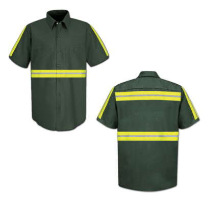 Red Kap Enhanced Visibility Hi Vis Reflective Safety Work Towing Uniform Shirts