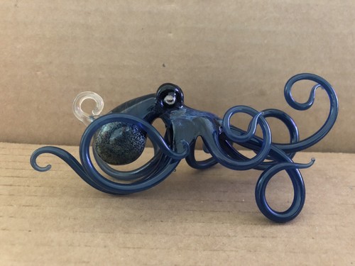 KUNSTVOLLES ZUHAUSE Jennifer Umphress SAPHIR OKTOPUS Kunst Glas Figur Ornament - Bild 7 von 19