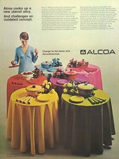 Alcoa Aluminum Colorful Cookware & Utensils Enamel Teflon Vintage Print Ad 1969