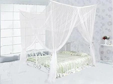 Alicemall 4 Corners Bed Canopy Mosquito Net and Bed Net for Double Bed, Solid