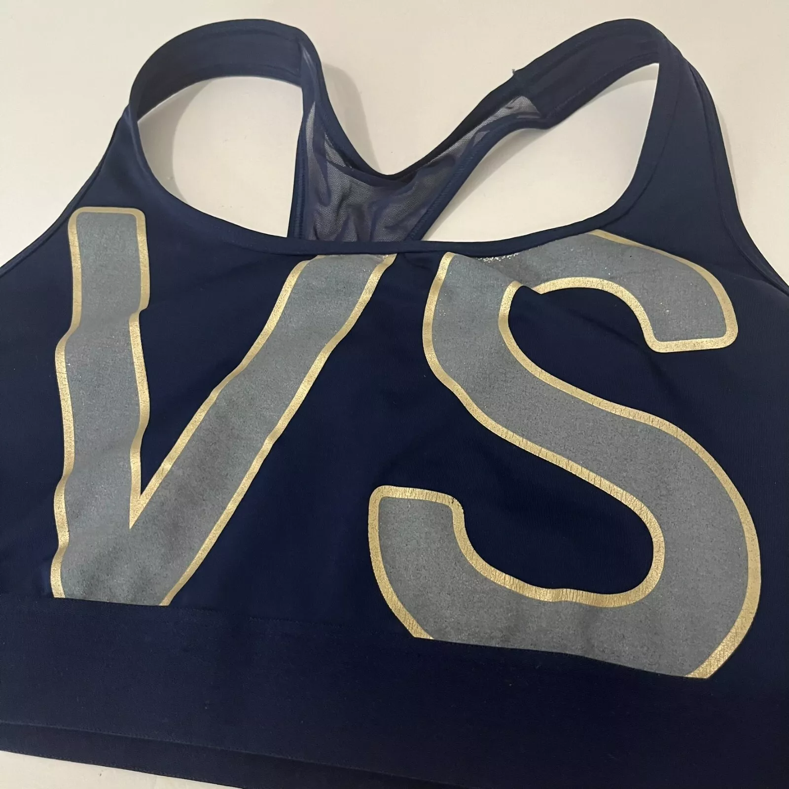 victoria-secret-vs logo mesh racerback tank-bra