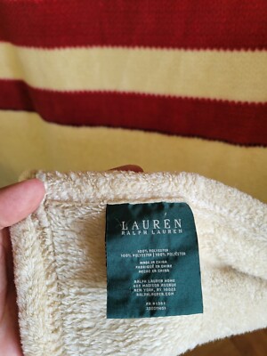 Vintage Ralph Lauren US American Flag Soft Throw Decor Fleece