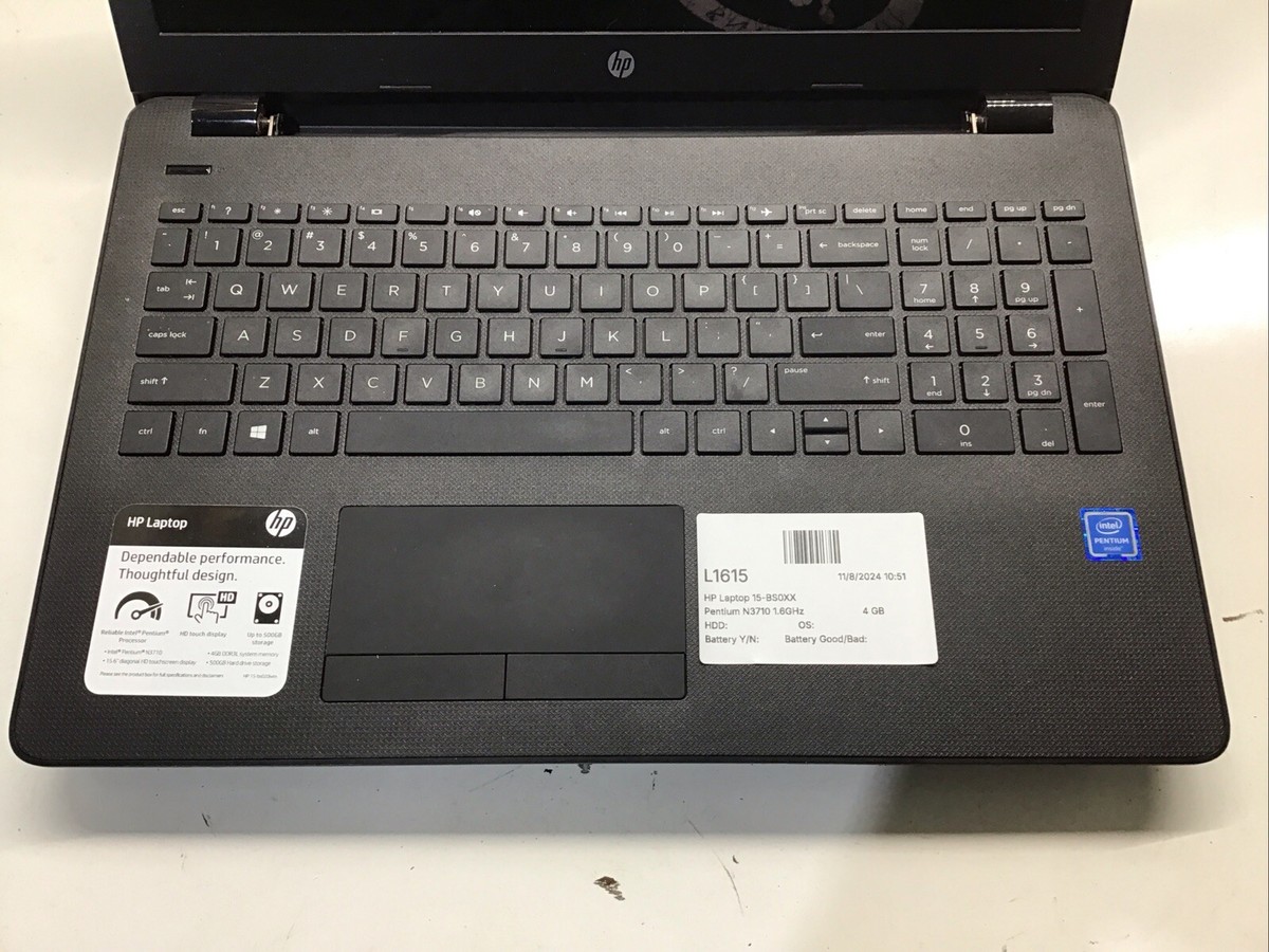 HP Laptop 15-BS020WM Pentium N3710 GB NO HDD No Batt
