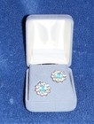 Pair of Vintage Rhinestone Flower Earrings, Screwback — photo 2