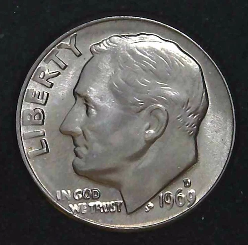1969-D Roosevelt Dime — photo from the most recent tracked eBay sale