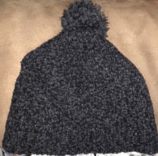 GIRLS SHIMMERING HAT BLACK BEANIE SZ 4-14 POM POM SUPER CUTE 