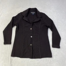 Herman Geist 100% Wool Women's Size Medium Brown Jacket Button Cardigan