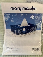 Mary Maxim Starry Night Tissue Box Cover Plastic Canvas Kit #22496 NEW