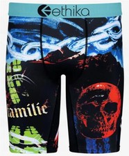 Ethika the Staple FAMILIE NIGHT Skulls Chains Woman's Face Long Boxers Mn's NIP