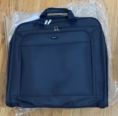 Amazon Basics Tri-Fold Garment Bag - Navy Blue, 40-Inch - new
