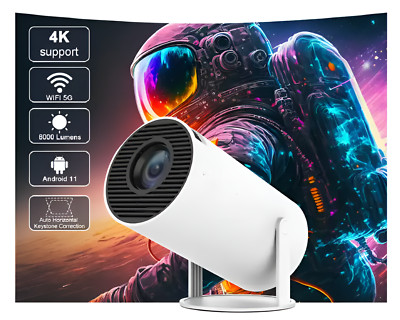 4K UHD Mini Smart Beamer 2,4G+5G WiFi Heimkino Projektor LED Bluetooth Android