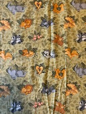 JUNGLE ANIMALS Giraffe Zebra Elephant Cotton Fabric 1/4 Yard - Great for Masks