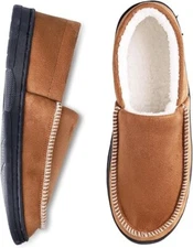 Mens Warm Fuzzy Moccasin Slipper Regular Sherpa Fleece Winter Outdoor House Shoe