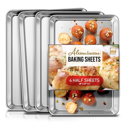 Eatex Aluminum Baking Sheet Set 4 ack Cookie Sheet Set 18� x 13� Steel Baking