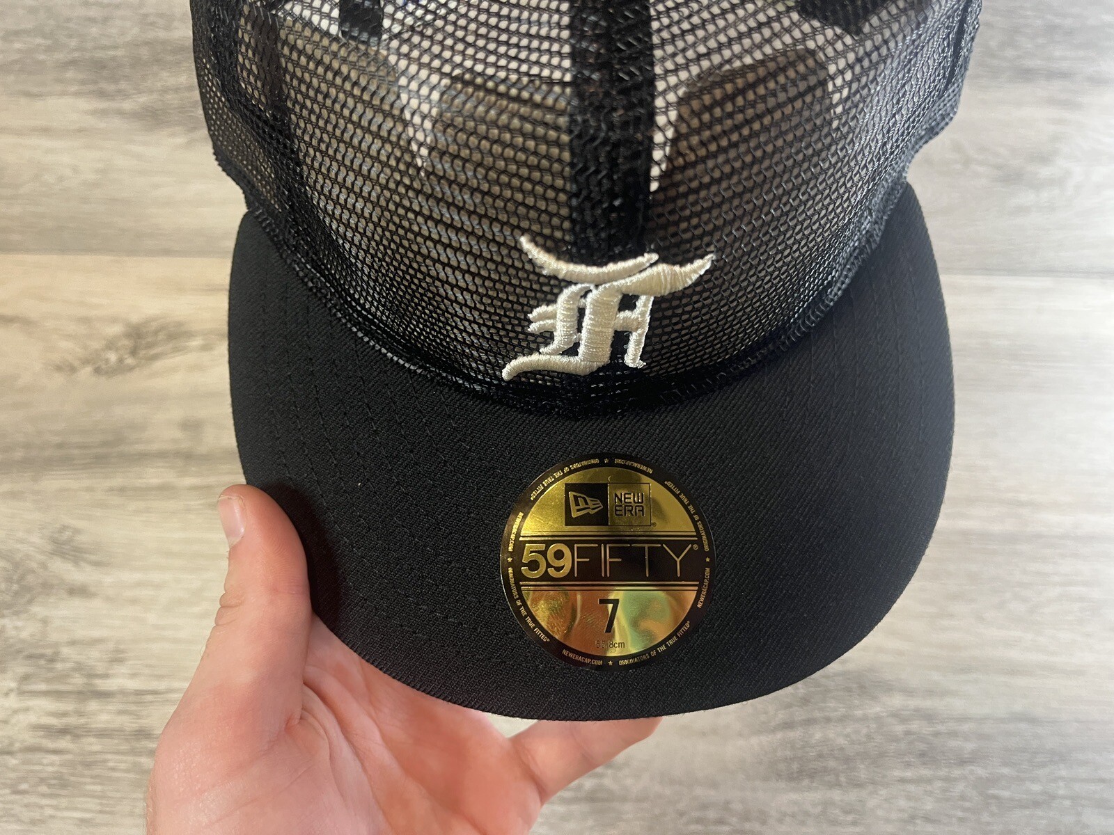 Fear of God  New Era 59Fifty Fitted Black Baseball Hat 7 Mesh Essentials thumbnail 5