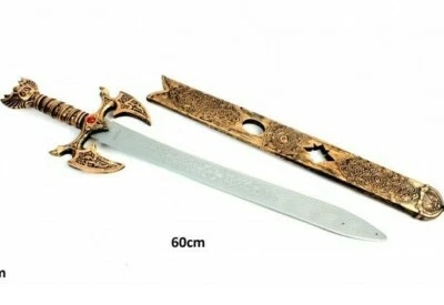 TOI TOYS Abenteuer Ritter SCHWERT MITTELALTER + SCHEIDE Bronze Playset 60cm Spielzeug