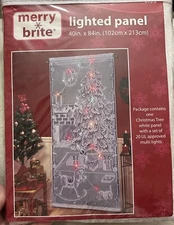 Merry Brite Lighted Panel 40x84" Christmas Tree white w multicolor lights