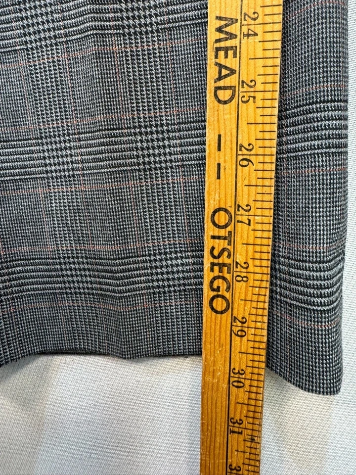 Larry Levine For Dressbarn Womens Glen Plaid Trousers Size 8 Gray Black - Imagem 4 de 4